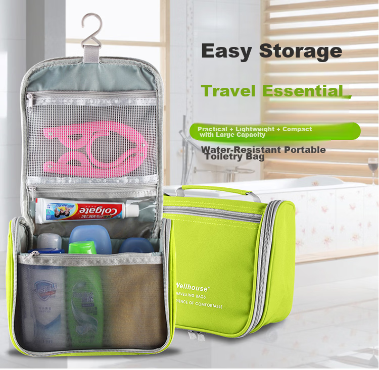 WELLHOUSE Makeup Bag Travel Storage Pouch Unisex Portable Toiletry Bag Fruit Green 1