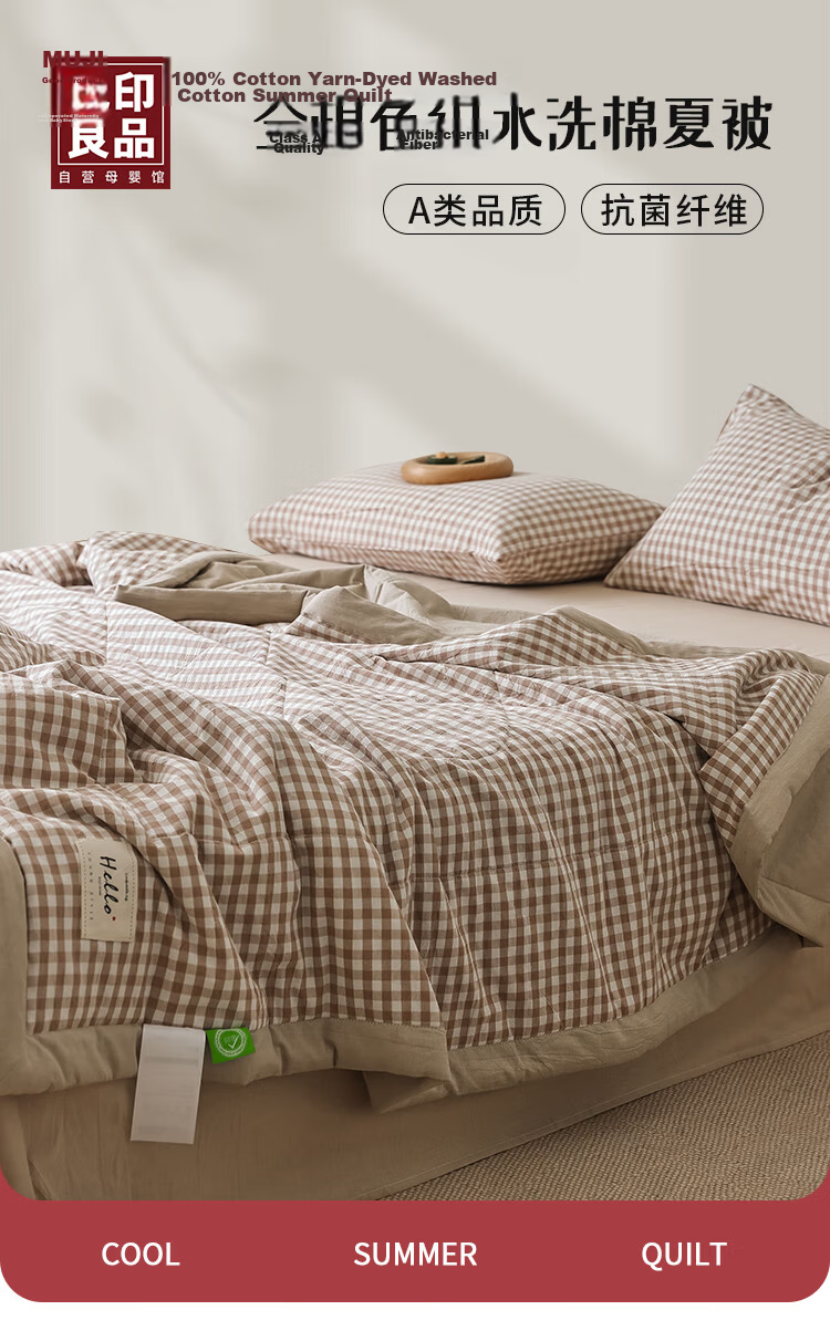 Wuyinliangpin Class A All-Cotton Summer Quilt, 100% Pure Cotton Xinjiang Cotton Air Conditioning Blanket for Summer, 1.5x2 Meters, Panda Patter 1