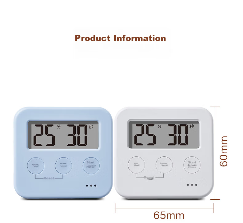 Deli Visual Timer, Student Self-Discipline Time Management Tool, Kitchen Timer, Baking Timer, Children's Birthday Gift, White LE258 15