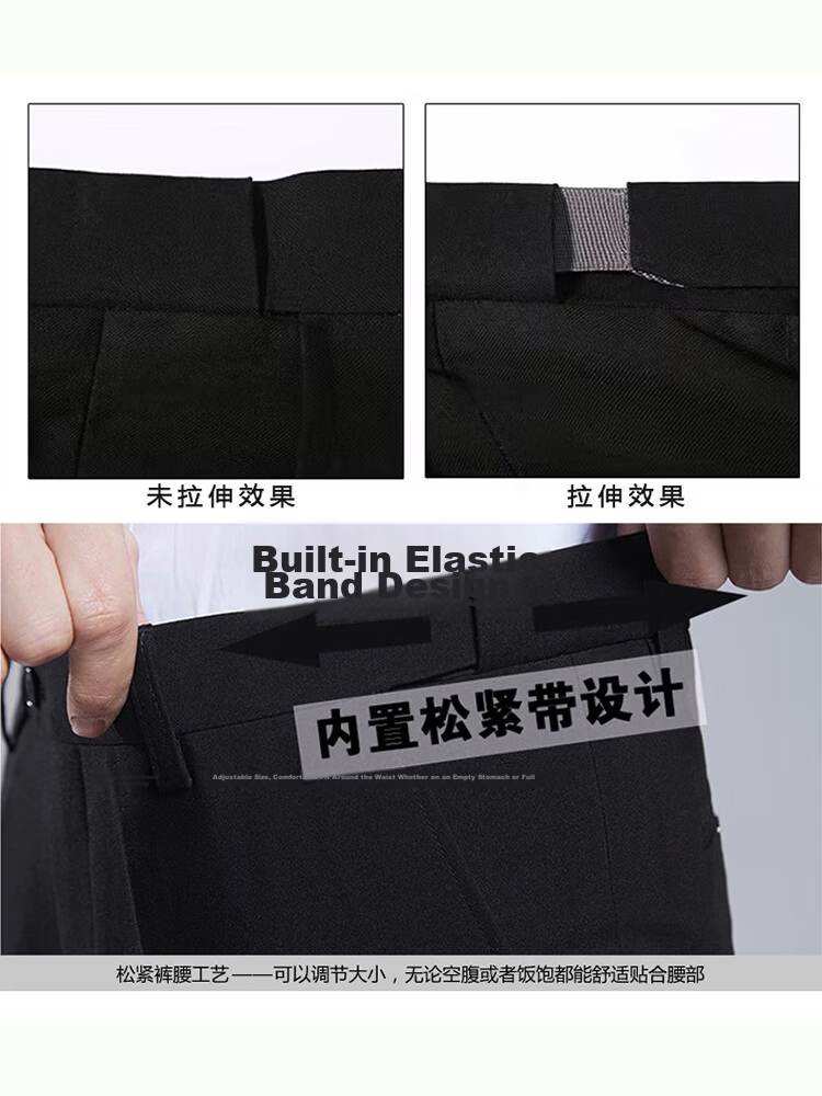 Ayou Pang Plus Size Men's Business Casual Solid Color Trousers Loose Straight Leg Work Pants 18