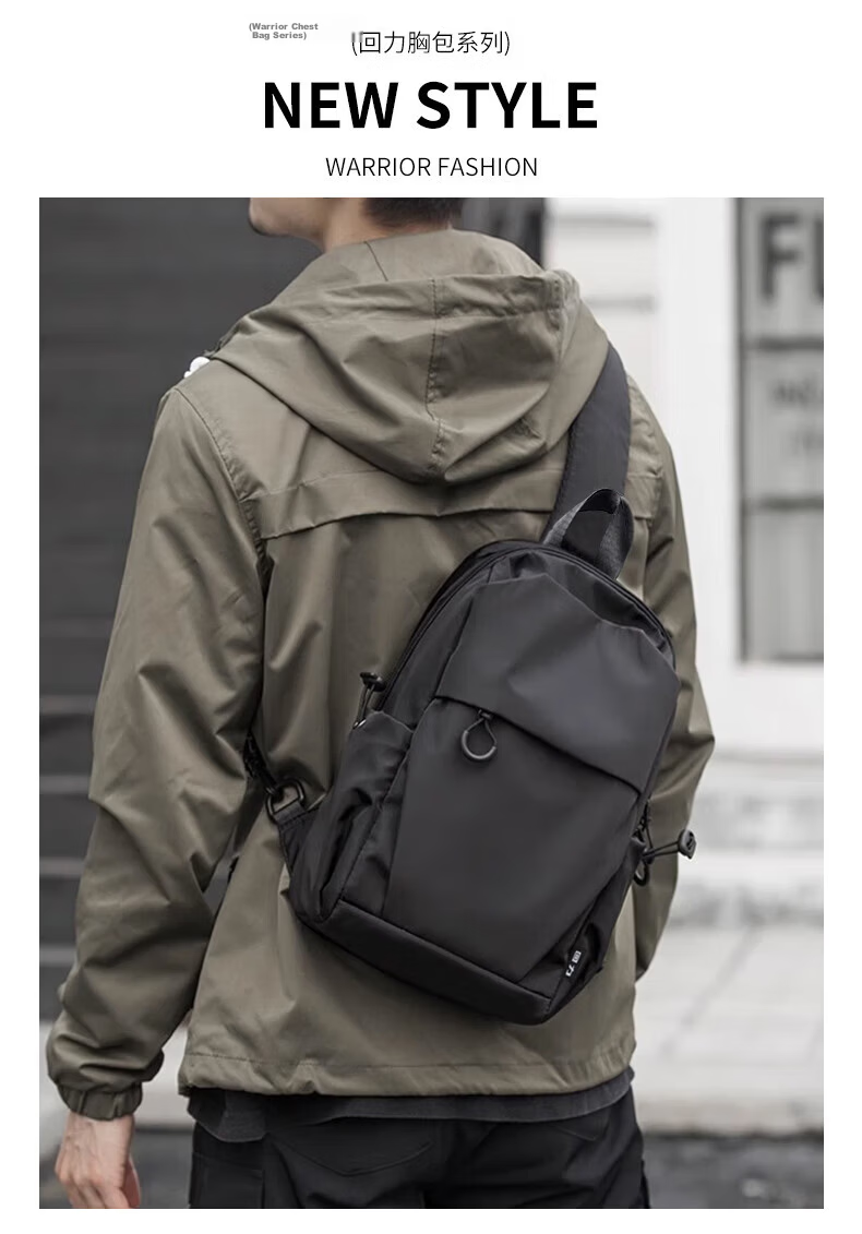Warrior Men's Crossbody Bag Large Capacity Chest Bag Shoulder Bag Fashion Commuter Travel Work Business Water-Resistant Phone Bag 5
