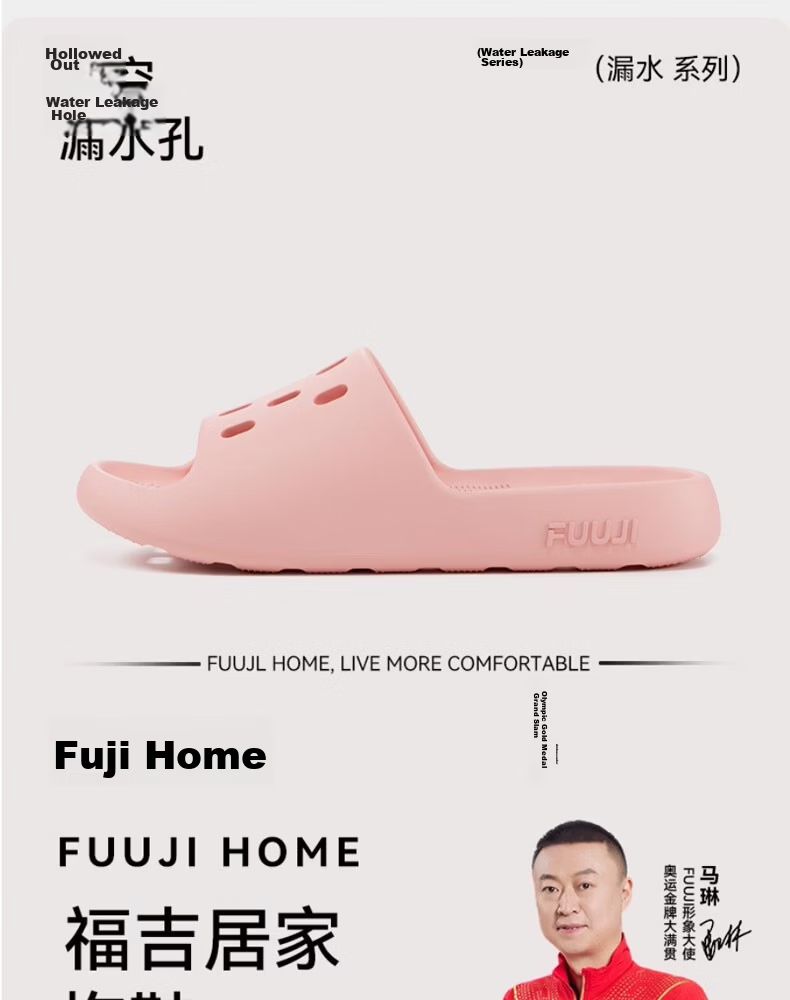 FUUJI Quick-Dry Breathable Drainage Slippers for Men and Women, Hollow Anti-Slip Shower Sandals FJ8915 Black Size 42-43 2
