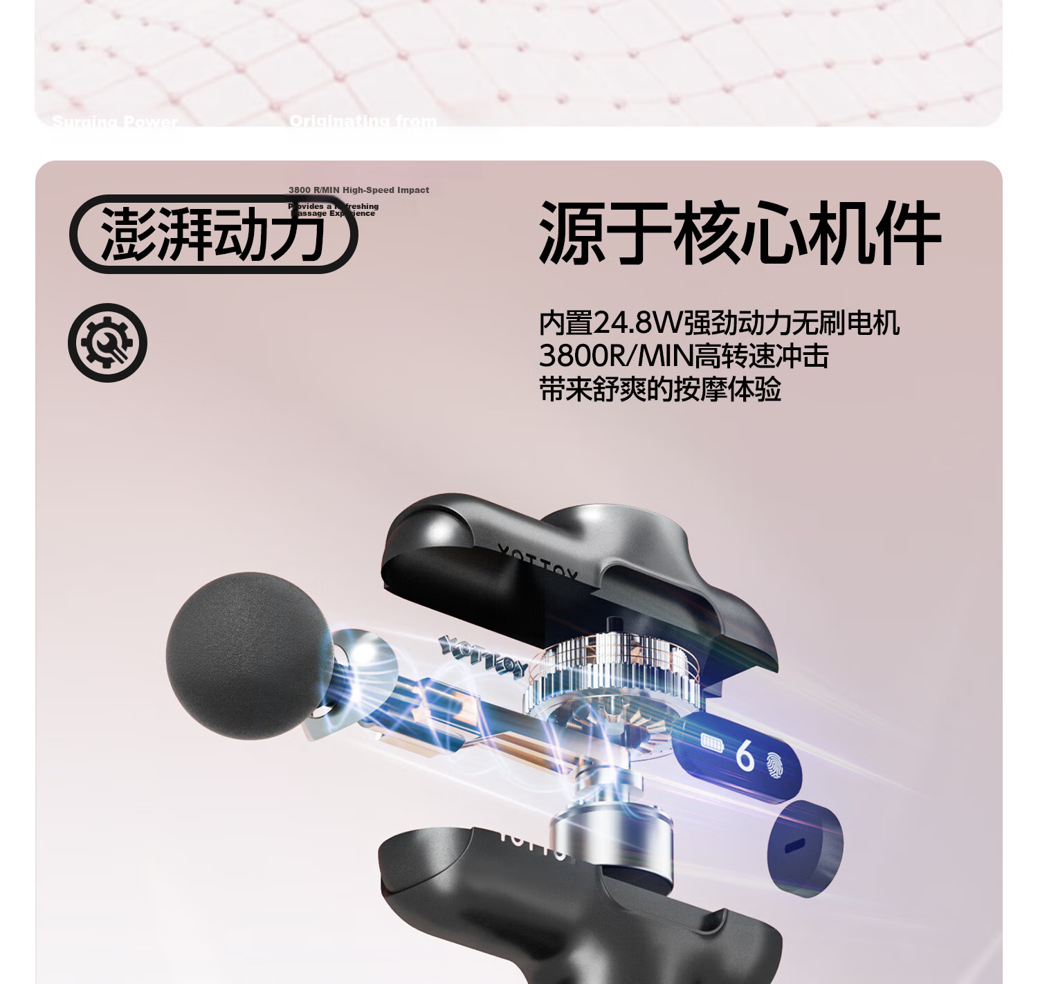 Yottoy Professional Fascia Gun Deep Muscle Massager Home Full Body Massager Waist Leg Shoulder Muscle Relaxation Neck Fascia Gun 8