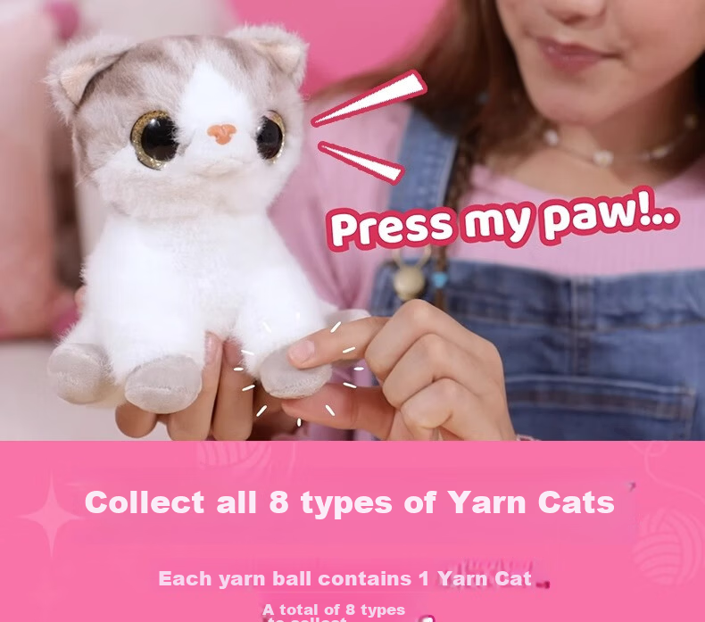 ZURU Pets Yarn Cat Girl Cartoon Doll Interactive Toy Birthday Gift Cat Ornament 5