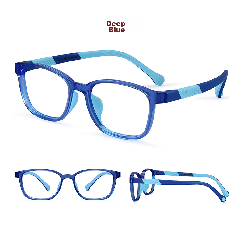 Pulais Kids Blue Light Blocking Glasses Anti-Myopia Frame Unisex Dark Blue 8072 + Gift Box 32