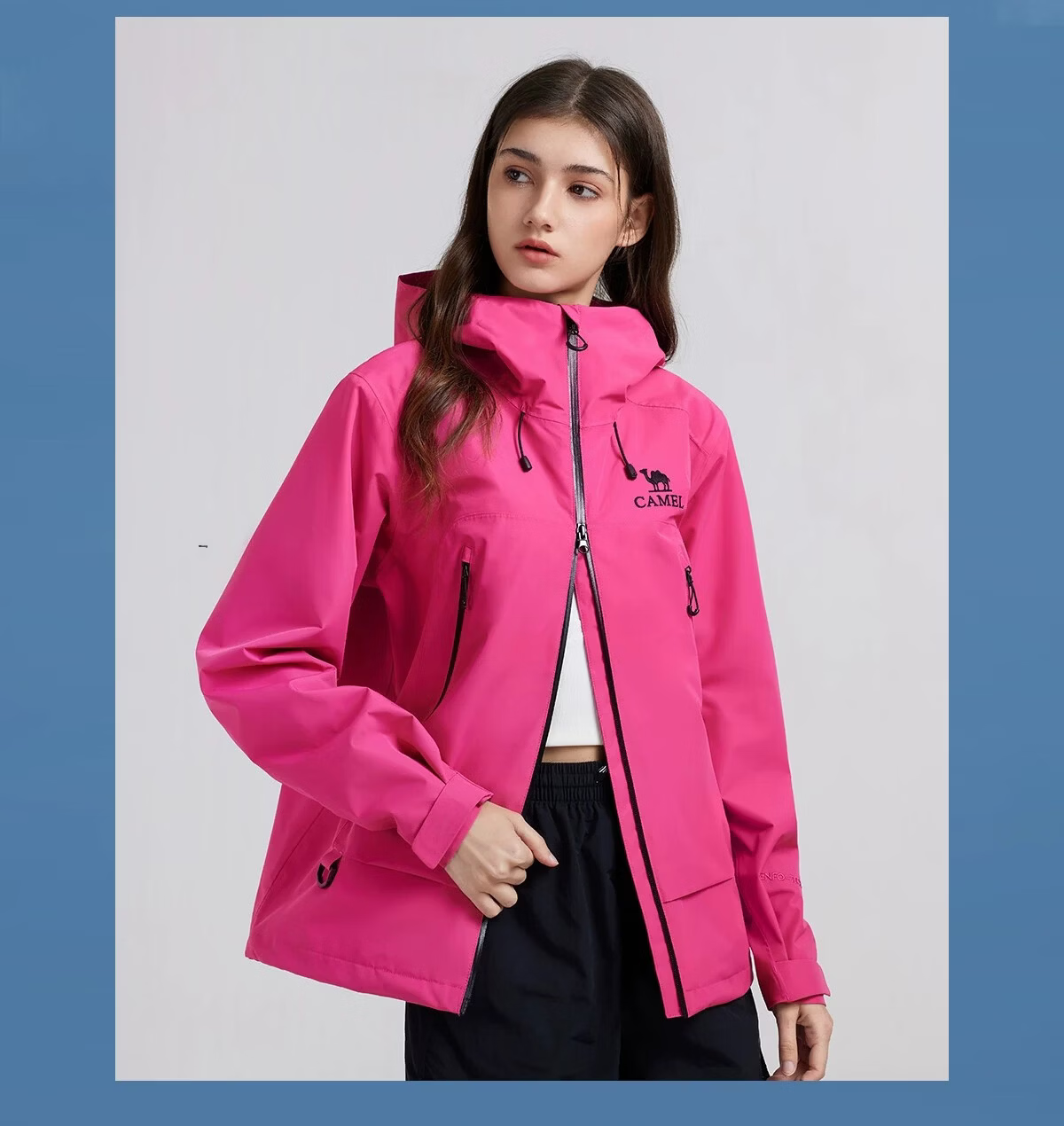 Camel [Zhangjiajie Qixing Mountain Outdoor Challenge Edition] Women's Color Shell Softshell Jacket Men's Waterproof Hard Shell Coat Women's 34