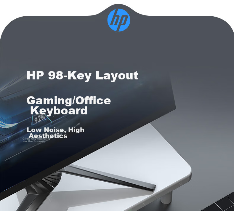 HP K120 Mechanical Feel Wireless Wired Tri-Mode Gaming Office Keyboard Universal High-Value 1
