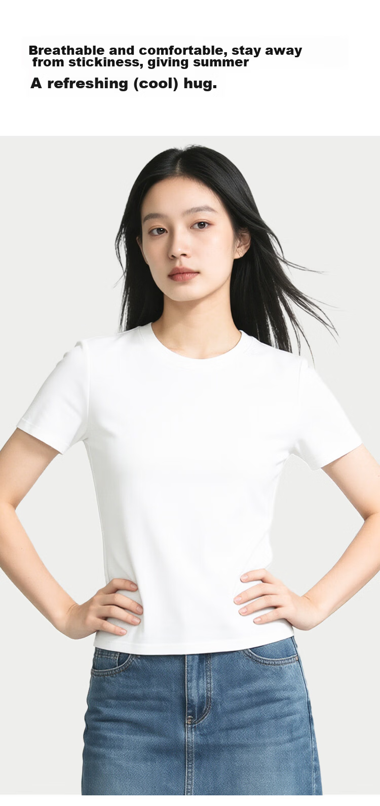 Herbal Original Color Short Sleeve T-Shirt for Women [Tencel Lyocell] Cool and Skin-Friendly 2026 Summer Loose Casual Versatile Half Sleeve Top 4