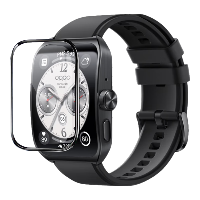 Smorss Dust-Free Case Instant Apply 2-Pack Screen Protector for OPPO Watch S, Non-Tempered Composite Watch Film, Anti-Drop, Scratch-Resistant, Ultra-Clear, Anti-Fingerprint Black