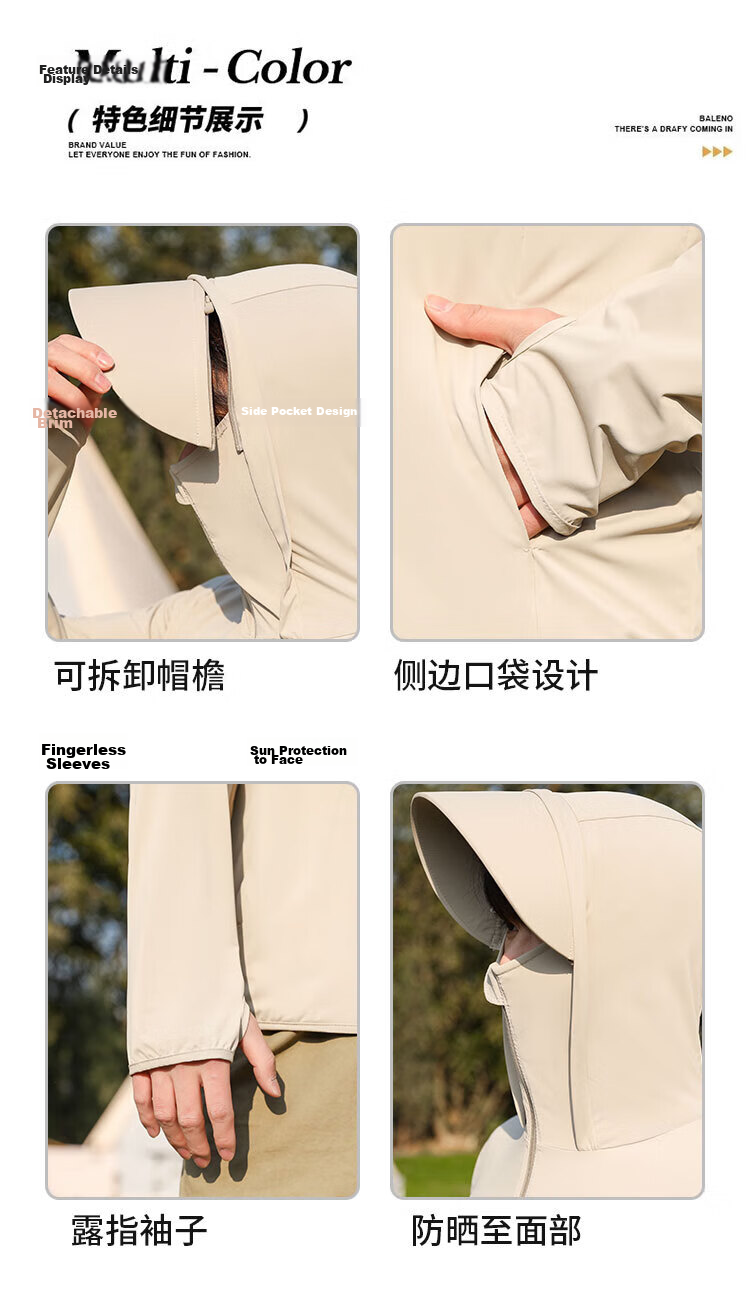 LangSha Men's Ice Silk Sunscreen Jacket Spring Summer UV Protection Ultra-Thin Breathable Outdoor Skin Jacket Fishing Coat 5