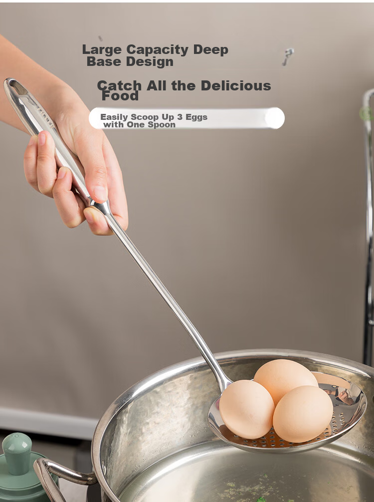 Banwu Life 316 Stainless Steel Mushroom Shovel Food Grade Mushroom Spatula Household Stir Fry Spoon High-end Iron Wok Spatula 19