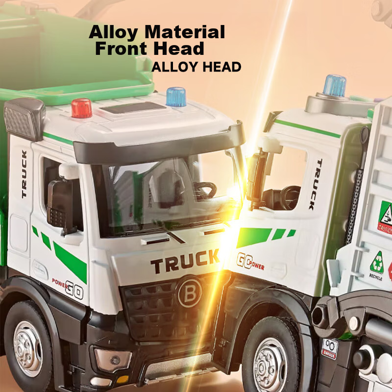 Yixuan Toys Extra Large Garbage Truck Sanitation Engineering Self-loading and Unloading Trash Bin Children's Toy Gift 7