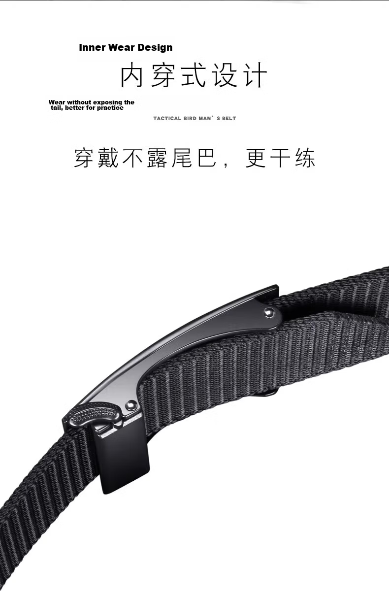 Zhanshuniao Men's Automatic Buckle Canvas Belt, Inner-Wear Buckle Nylon Business Leather Belt, Casual Fabric Trouser Belt Gift 5