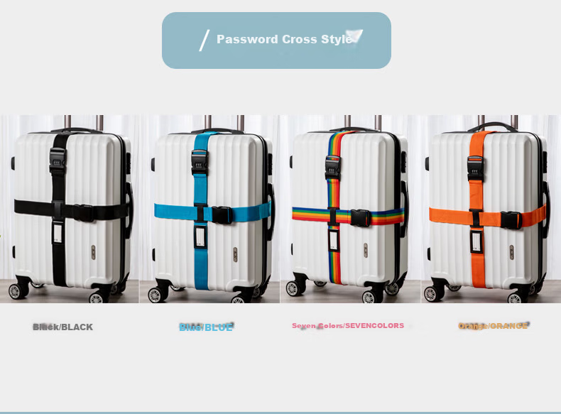 Etravel Cross-Shaped Packing Strap with Combination Lock, Luggage Security Strap, Colorful Version with Combination Lock 6
