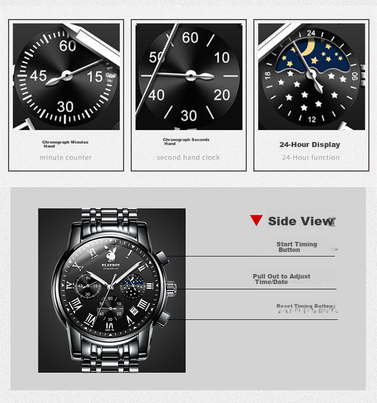 PLAYBOY JD Self-operated Men's Mechanical Watch 2026 New Top Brand Men's Wristwatch Valentine's Day Gift for Boyfriend 9