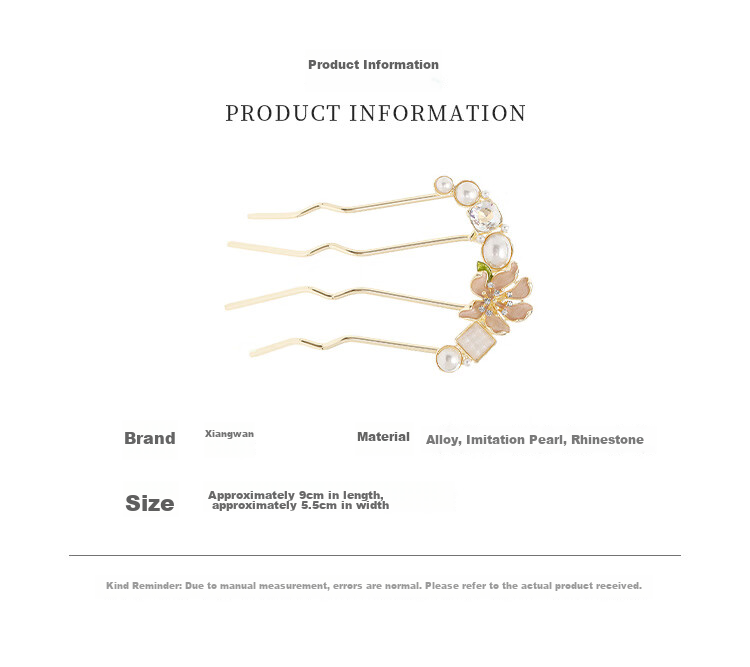 Xiangwan Floral U-Shaped Hairpin Pearl Hair Fork for Women High-End Flower Hair Stick New Chinese Style Bun Hair Comb Mid-Autumn Gift for Women 2