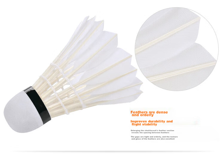 DHS E-E03 Badminton Shuttlecocks, Goose Feather, for Training And Competition, Pack of 3 7