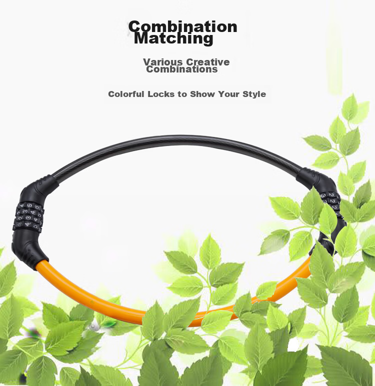 HOTUN Mountain Bike Lock, Anti-Theft Portable Bicycle Lock, Electric Bike Lock, Bicycle Steel Wire Combination Lock HD7204 Blue 3