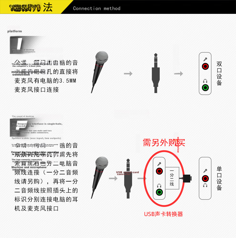Depusheng C350 Wired Dynamic Microphone Professional Home KTV Singing Recording Computer Karaoke Home Karaoke Conference Singing Speech Live Streaming Sound Card Noise Reduction Microphone with 5m Cab 6