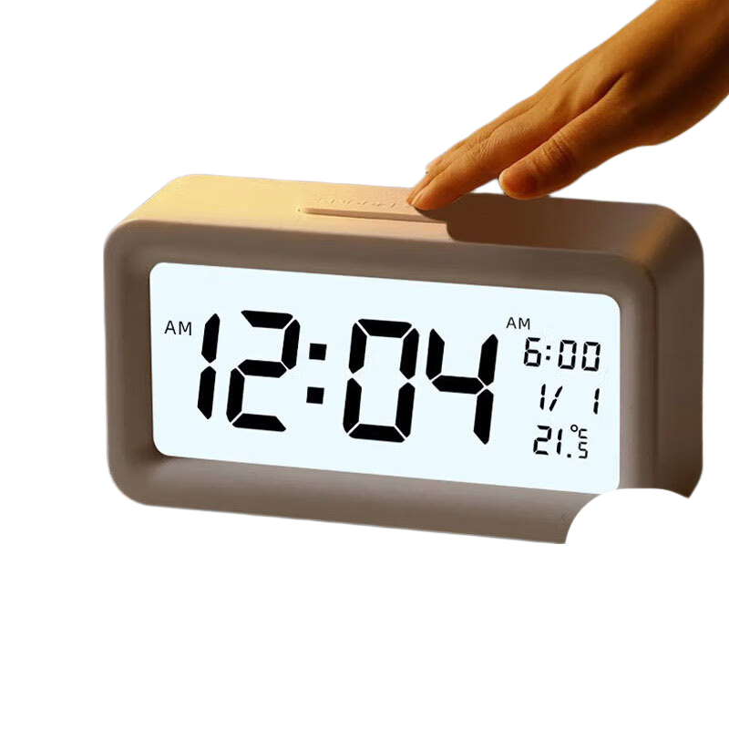 Deli Multifunctional Electronic Alarm Clock, Thermometer And Time Management, Student Back-To Season Bedroom, White-LE103