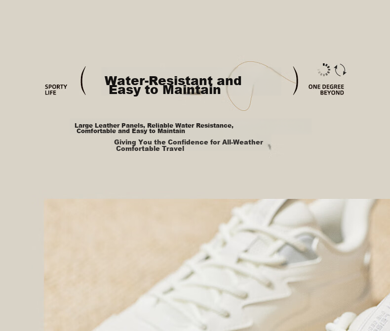 361° Women's Sports Shoes, Autumn Leather Upper, Commuter Water-Resistant, Thick-Soled Casual Running Shoes for Women, 682336712-5 11
