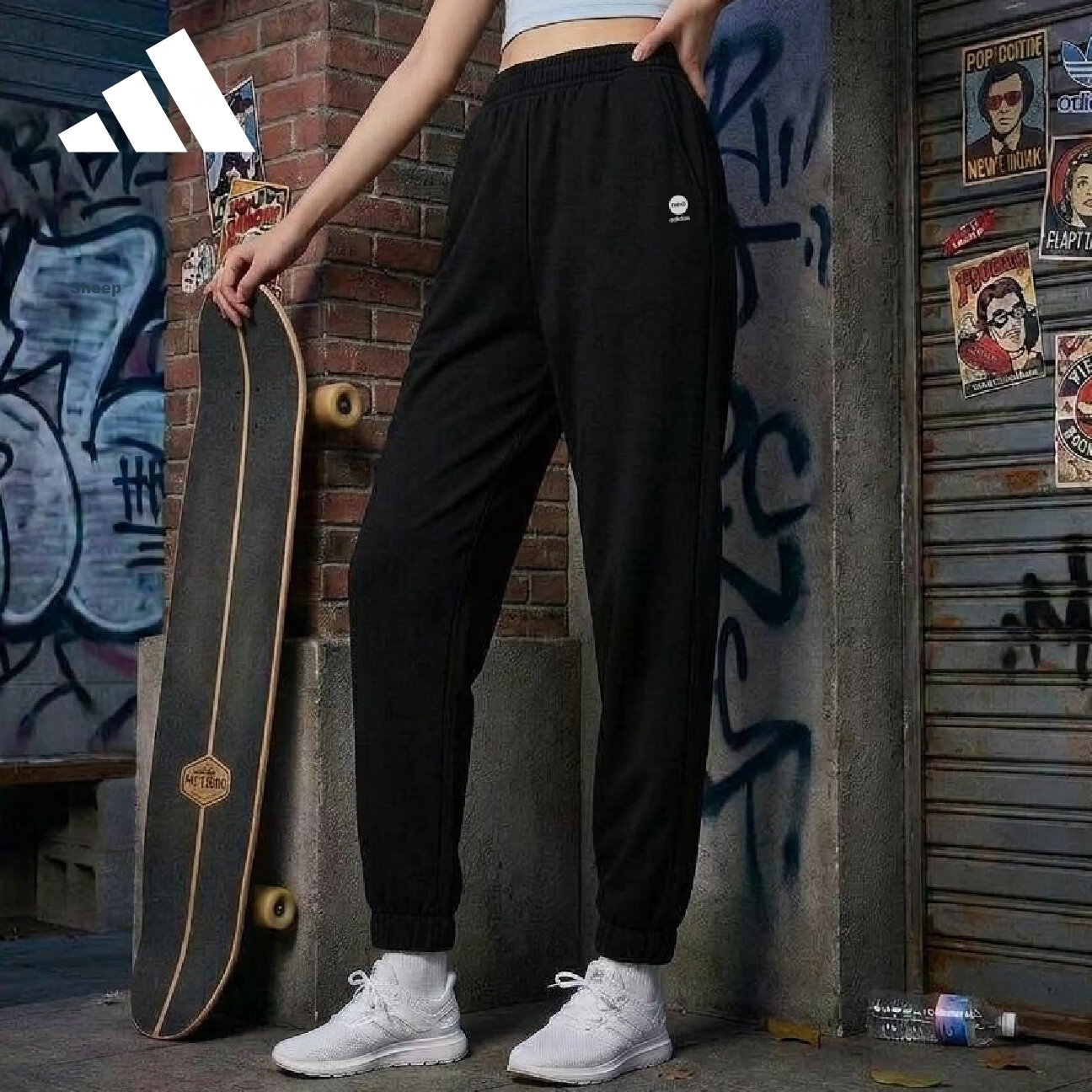 Adidas Women's Casual Comfortable Durable Loose Woven Running Pants HF7308 Black M
