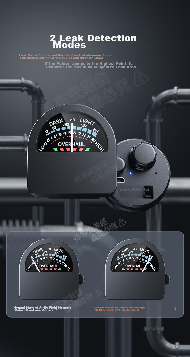 Banchean Leak Detector, Pipeline Water Leak Tester, High-Precision Positioning Instrument for Hidden Pipes CL01+, Field Strength Meter 3