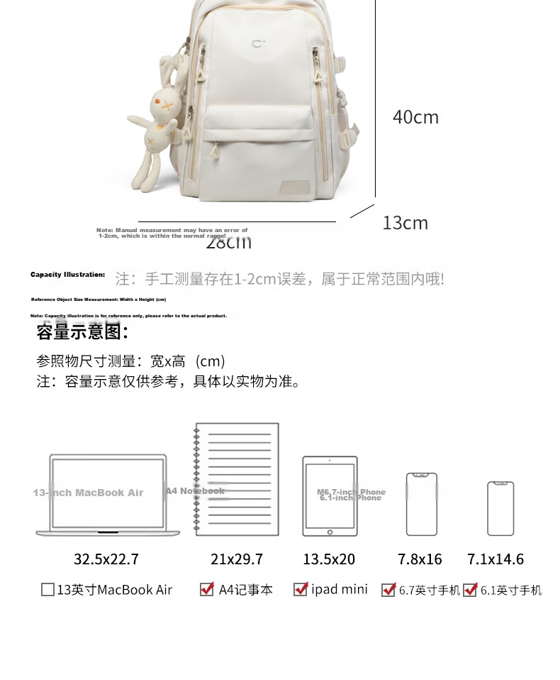 C.BANNER Student Backpack Women Ergonomic Lightweight Large Capacity Travel Laptop Bag Premium Brand 4