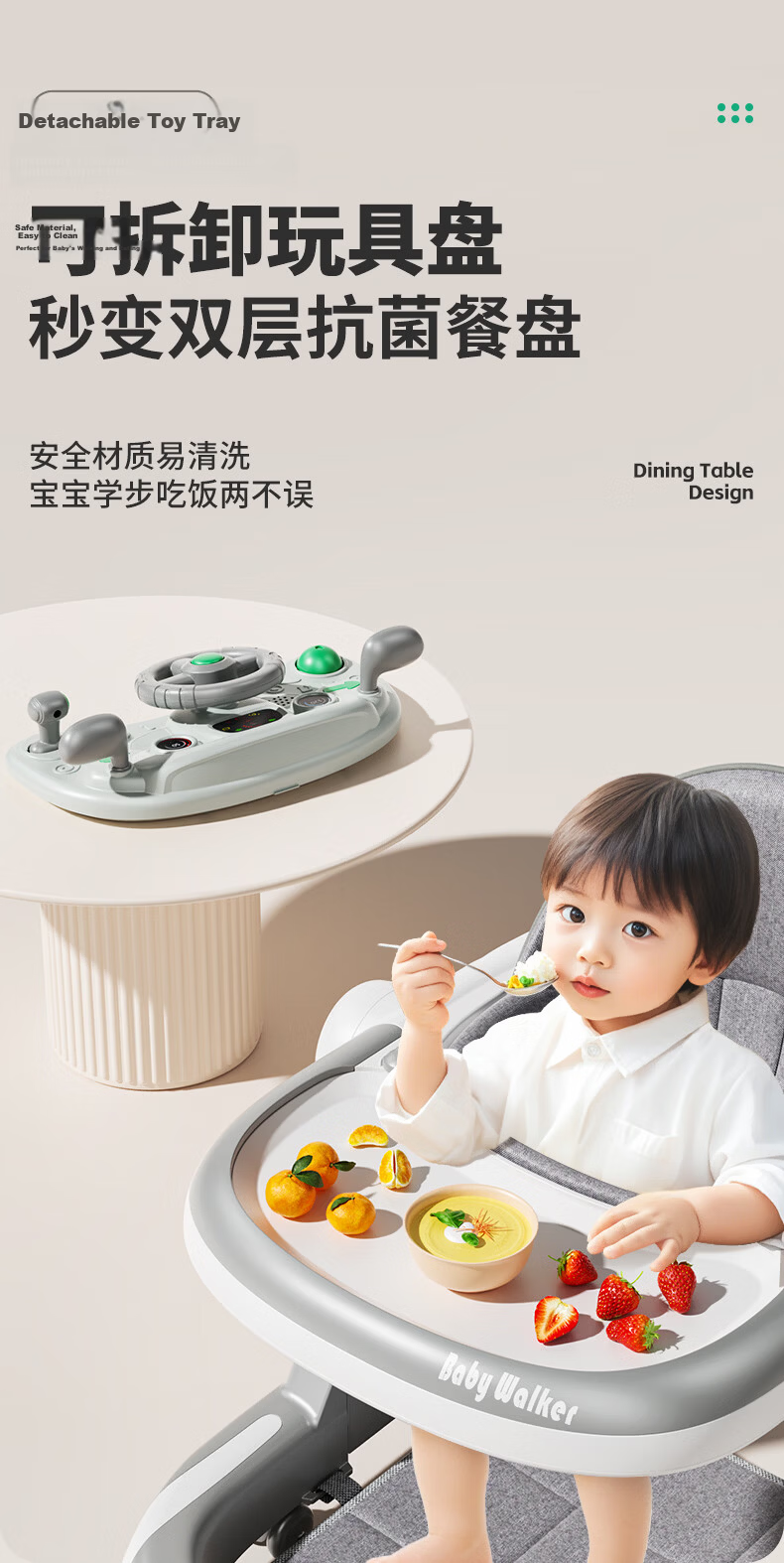 DEERC Baby Walker for 6-18 Months, Anti-O Legs, Anti-Rollover, Toddler Push Walker Toy, Birthday Gift 8