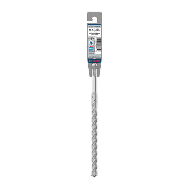 BOSCH Electric Hammer Drill Bit, Four-Hole 5 Series Round Shank, Two-Hole Two-Groove Concrete Masonry Drill Bit, 12x150x210mm, 1 Piece