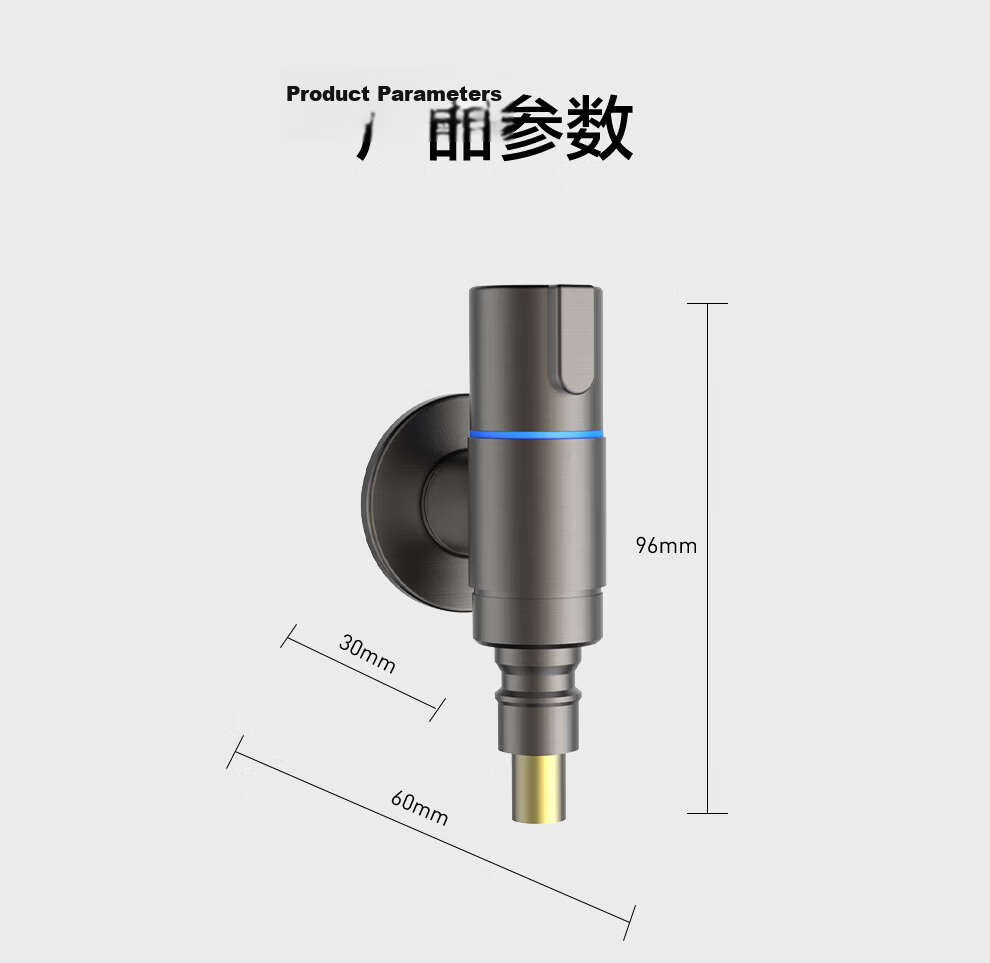MICOE Washing Machine Faucet 4 Stainless Steel Angle Valve Tap Auto Shut-off M-SZ04K-1 (Gun Gray) 1