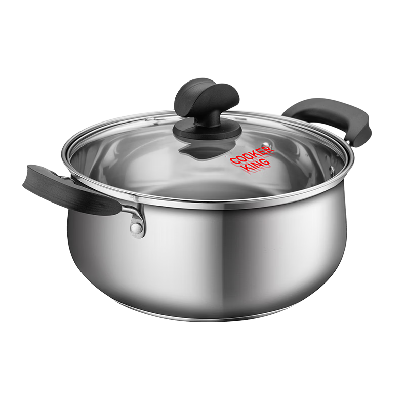 Chuida Huang 20cm Thickened 304 Stainless Steel Soup Pot Small Milk Pot No Coating Noodle Cooking Stew Pot Compatible with Gas Stove and Induction Cooker