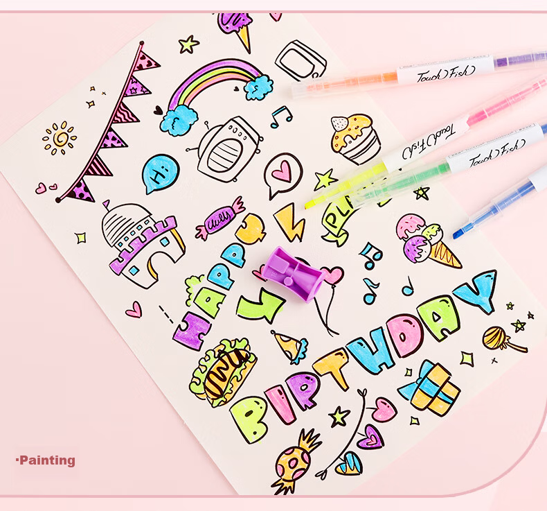 Touch Fish Fluorescent Board Special Pen, Water-Based Colorful Fluorescent Pen, LED Electronic Blackboard Writing Pen, Erasable Marker Pen, Advertising Marking Pen, 8-Pack Set 9
