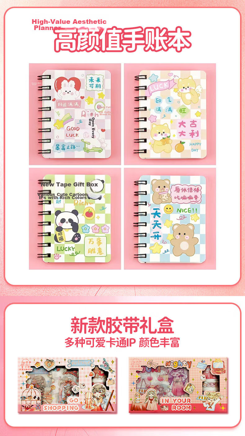 Danmiqi DIY Planner Card Set Gift Box for Elementary Students Birthday Notebook Girls Birthday Gift 3