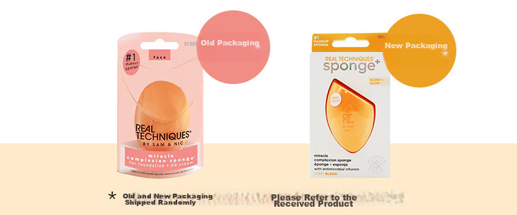 Real Techniques Beauty Blender Sponge Makeup Puff, 2-Piece Set, Dual-Use for Dry And Wet Application, Mid-Autumn Festival Gift 1