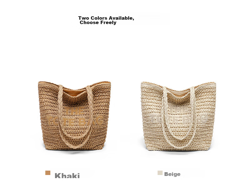 Love Sea Woven Bag Women's Straw Beach Large Capacity Tote Fashion Birthday Gift Premium Feel for Girlfriend Wife 13