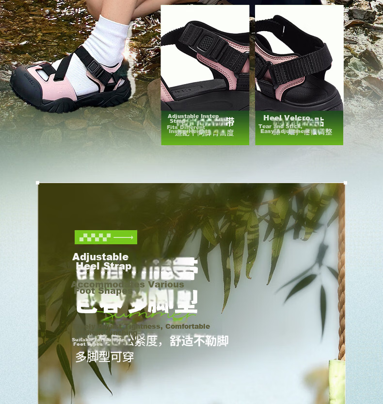 CAMEL Women's Outdoor Sandals Cute Cool Version Colorblock Thick Sole Sandals L25M076016 Black Size 37 10