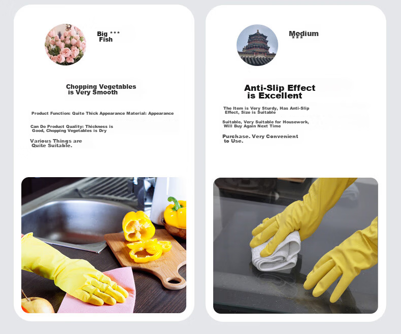 Ams Thick Cowhide Latex Gloves, 10 Pairs, Size M, Protective Rubber, Acid And Alkali Resistant, Oil And Water Proof, Wear-Resistant, Industrial Cleaning Work Hygiene Sanitation Protective Non-Slip Special Gloves A538 2