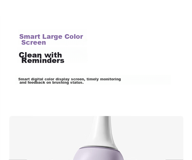 Mijia [Mid-Autumn Festival Gift] Xiaomi Sonic Vibration Electric Toothbrush Pro, Color Screen Display Reminder, 180-Day Battery Life, Smart Dual-Surface Vibration, Birthday Gift for Boyfriend, Purple 8