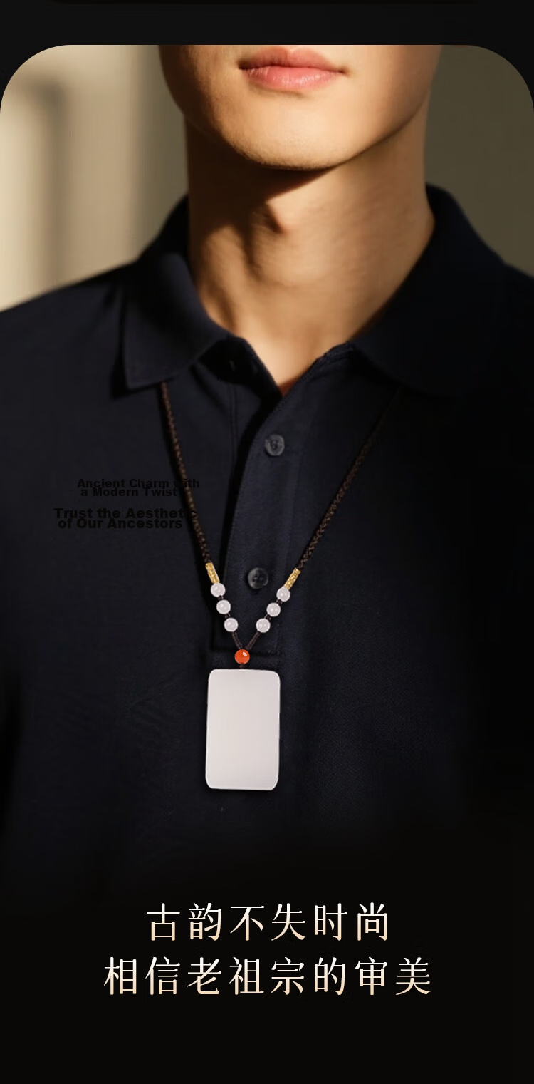Impression Eye Hetian Jade Pendant Unisex Peace Amulet White Jade Necklace Birthday Gift with Certificate【Price Protection 618】 17