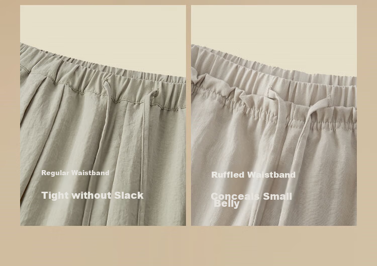 Semir Women's Casual Summer Textured Ruffle Elastic Waist Loose Draped Long Pants 2026 Wide-Leg Trousers 109326127015 11