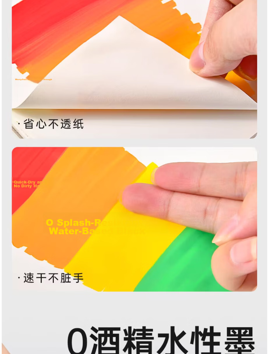 Touchcolor Soft Tip Acrylic Markers 80 Colors Small Black Box Watercolor Pens for Elementary Students Kindergarten Children Opaque Drawing Pens Children's Day Gift for Boys and Girls 15
