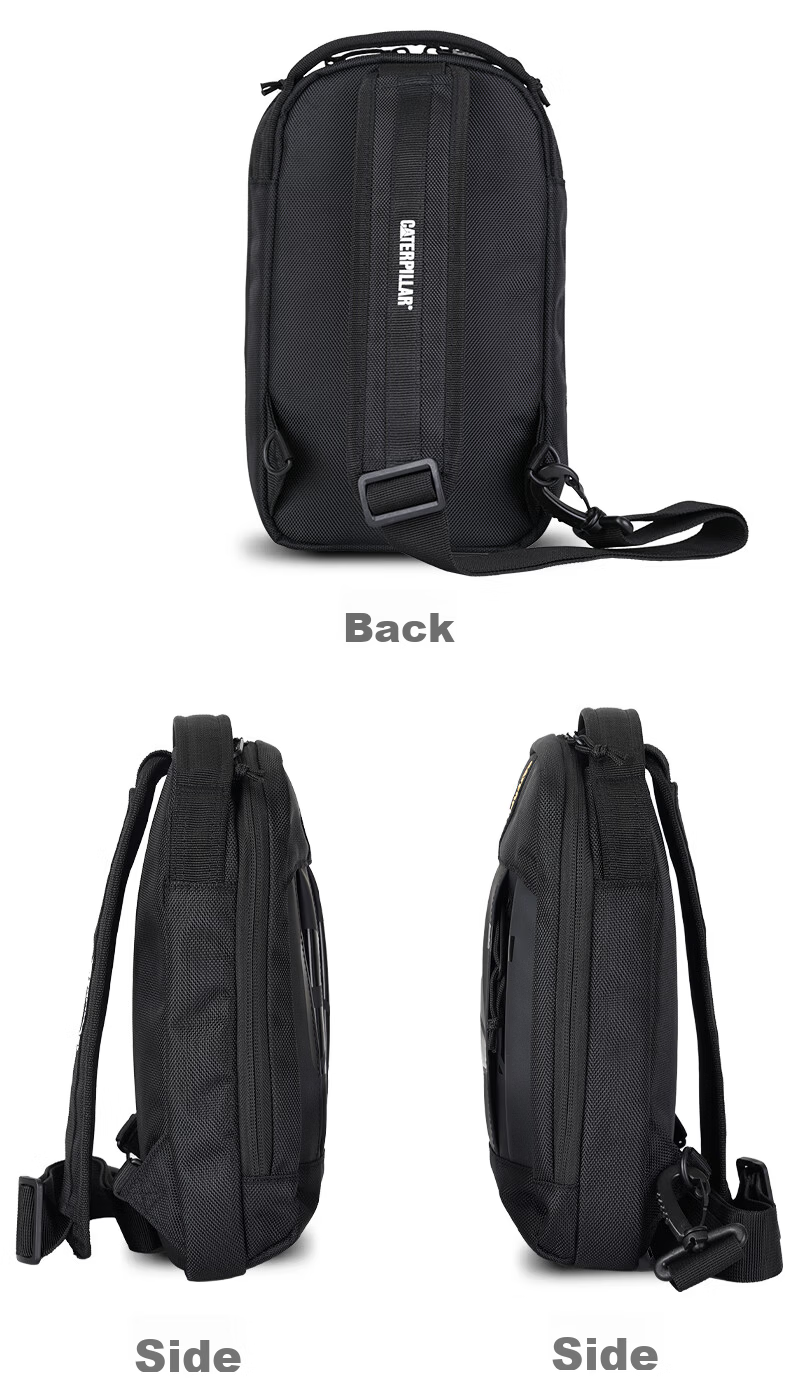 CAT Waist Bag Lightweight Chest Bag Outdoor Small Bag Sports Trendy Vertical Crossbody Shoulder Bag Multifunctional Black 84564 11