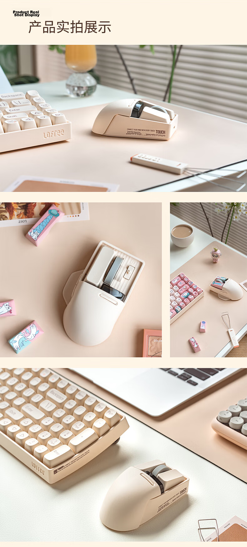 LOFREE Small Tilt Wireless Tri-Mode PBT Office Mouse OLED Display DPI Portable for Home and Office 15