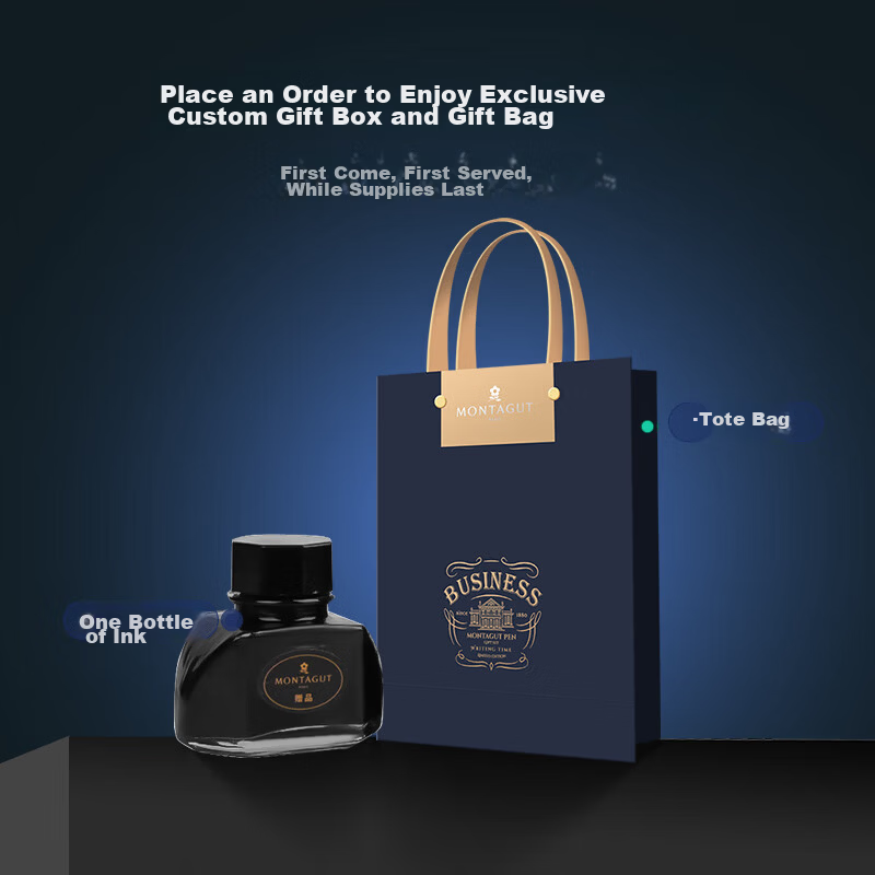 MONTAGUT [Mid-Autumn Festival Gift] Fountain Pen And Ink Gift Set for Students, Business Writing, Calligraphy Practice, Black 0.5mm Pen with Random Grip 3
