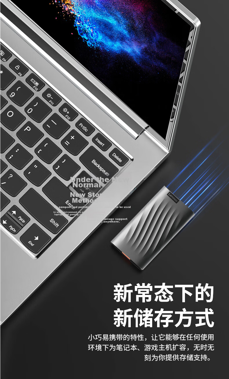 Lenovo 1TB Portable Solid State Drive (PSSD), Type-C USB 3.1, 550MB/s High-Speed SSD, Dual Interface, PS6 Direct Phone Connectio 6