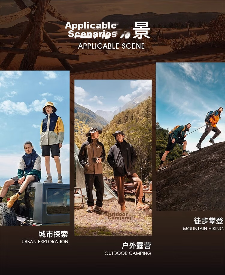 CAMEL Waterproof, Windproof And Breathable Three-In Jacket for Men And Women, Outdoor Windproof Waterproof Coat for Tibet Travel, Hiking And Mountaineering 17