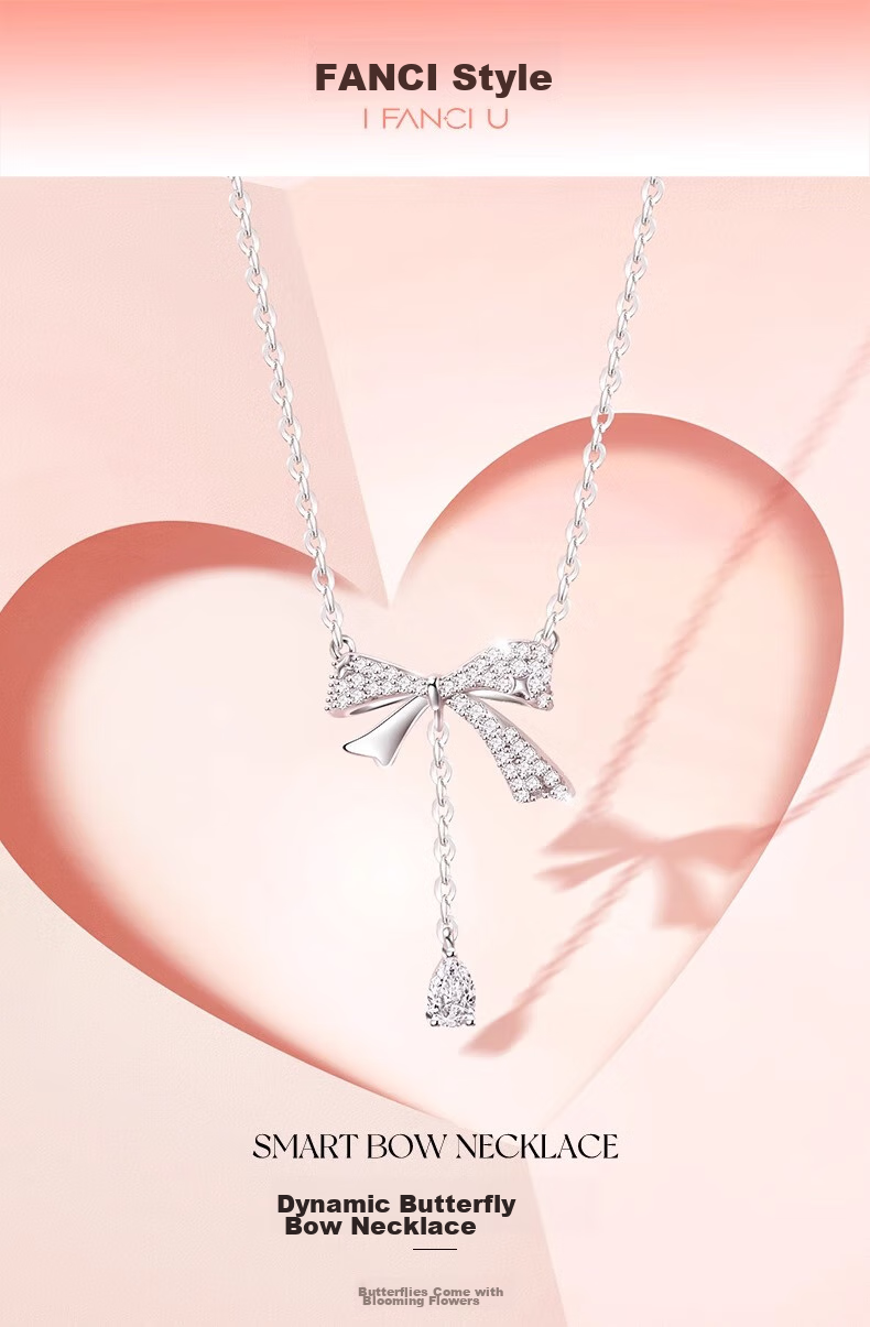 Fanci Elegant Bow Necklace for Women with Tassels, Choker Chain, Luxurious Feel, Birthday Gift for Girls 1