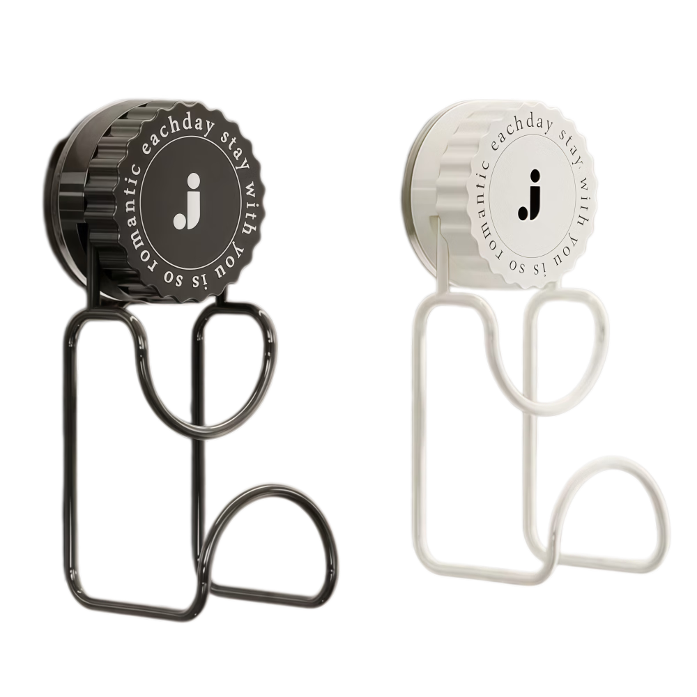 Jialifang Luxury Suction Cup Basin Rack Hooks, Bathroom Sink Storage Rack, No Drilling Required, Gunmetal Gray + White