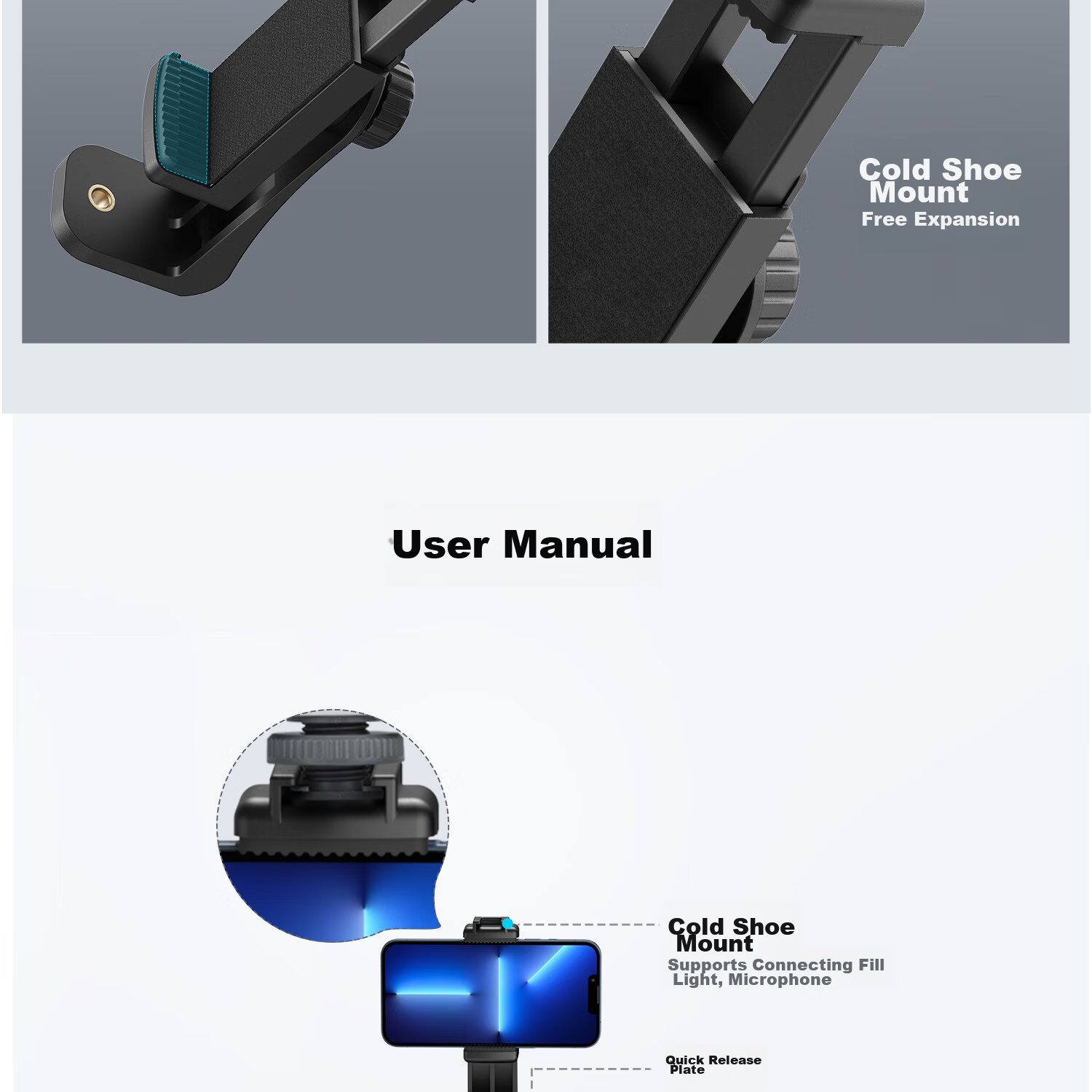 SmallRig 4309 Portable Selfie Stick Tripod Bluetooth Remote Control Desktop Live Streaming Vlog Extendable Stand Fill Light Phone Holder 15
